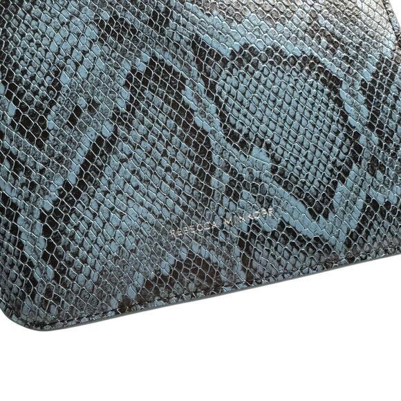 REBECCA MINKOFF Megan Mini Blue Python Leather Feed Bag $248 - Picture 6 of 9